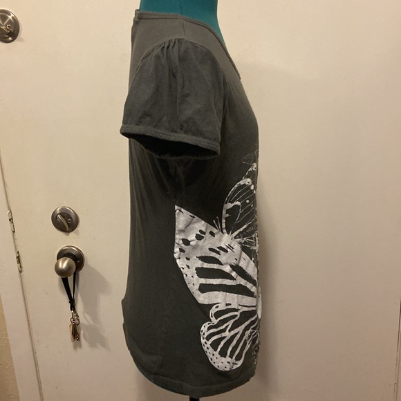 JR’s T-Shirt Grey w/Butterfly Motif XL Short Sleeve by EVER BLUE - Picture 5 of 8